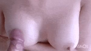 Big load on perfect boobs