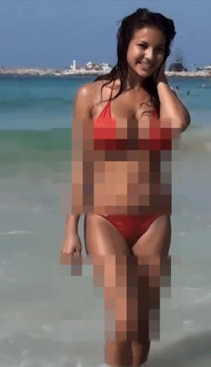 Censored Beach Babe