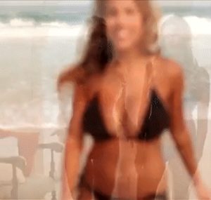 Devin Brugman huge tits bouncing in black bikini