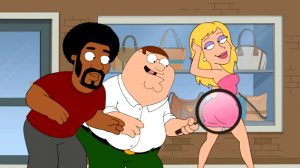 Family Guy sexy hot unknown blonde pink short dress gif