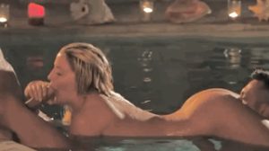 HotWife sucking dick in pool while hubby licks her pussy