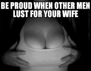 It's an honor when a man decides to manhandle your wife's curvy body. She's proud her large fat tits makes her any stranger's property.