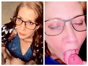 Milf before and after cumshot and cum in mouth!