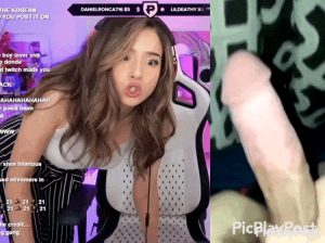 Pokimane reacts to a big cock on her stream