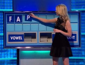 Rachel Riley has a pretty good idea what some views are doing when she is on 8OO10C in those short dresses