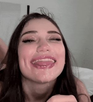 She looks so pretty with his cum on her