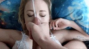 She swallows the last bit of cum