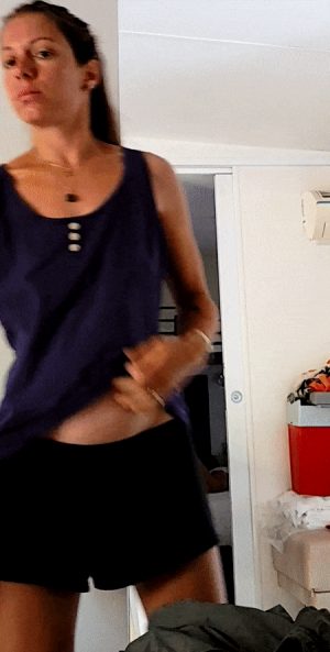 Unaware wife secretly filmed undressing her floppy tits