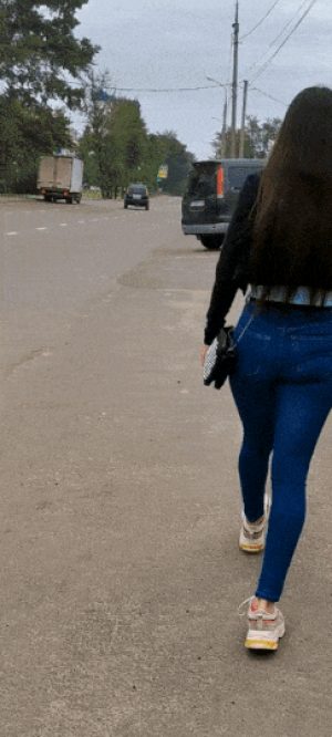 walking cute ass